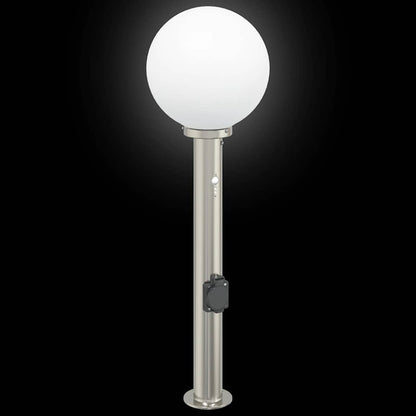 vidaXL Bollard Lights with Sensor&Outlet 3 pcs 80 cm Stainless Steel IP44