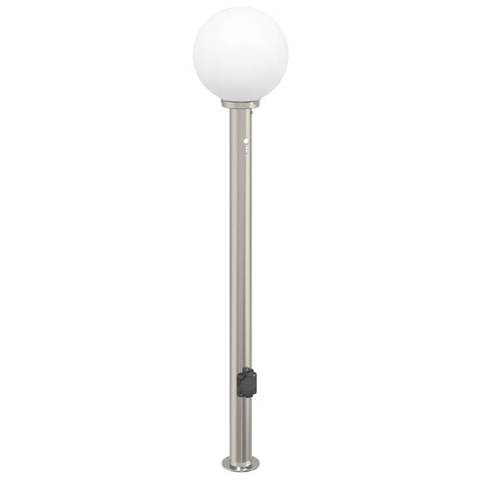 vidaXL Bollard Light with Sensor&Outlet 120 cm Stainless Steel IP44