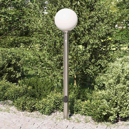 vidaXL Bollard Light with Sensor&Outlet 120 cm Stainless Steel IP44
