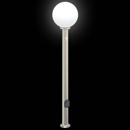 vidaXL Bollard Light with Sensor&Outlet 120 cm Stainless Steel IP44