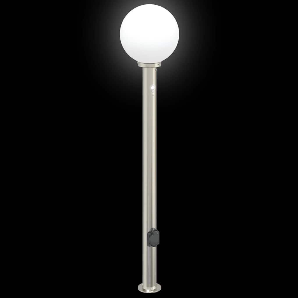 vidaXL Bollard Lights with Sensor&Outlet 3 pcs 120 cm Stainless Steel IP44