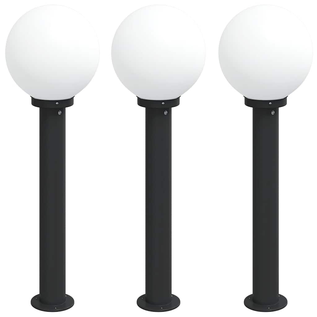 vidaXL Bollard Lights 3 pcs 80 cm Black IP44