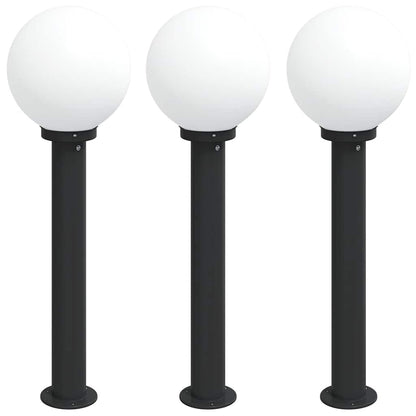 vidaXL Bollard Lights 3 pcs 80 cm Black IP44