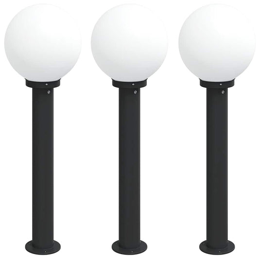 vidaXL Bollard Lights 3 pcs 80 cm Black IP44