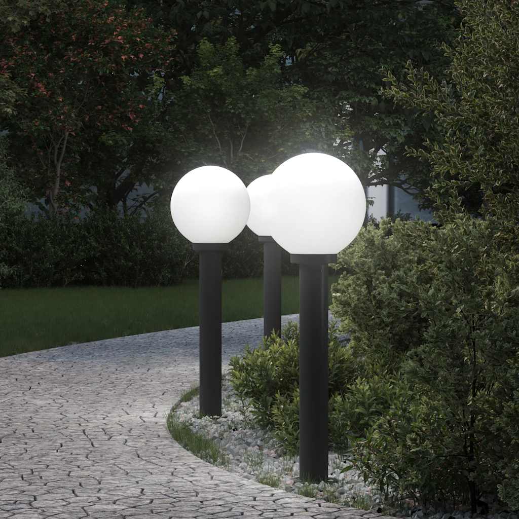vidaXL Bollard Lights 3 pcs 80 cm Black IP44