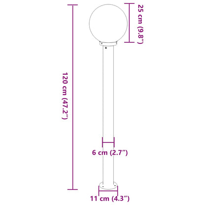 vidaXL Bollard Light 120 cm Black IP44