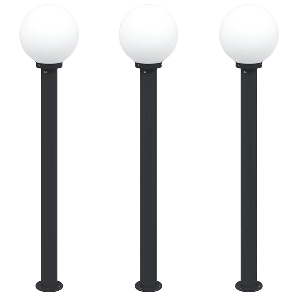 vidaXL Bollard Lights 3 pcs 120 cm Black IP44