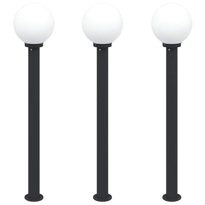 vidaXL Bollard Lights 3 pcs 120 cm Black IP44