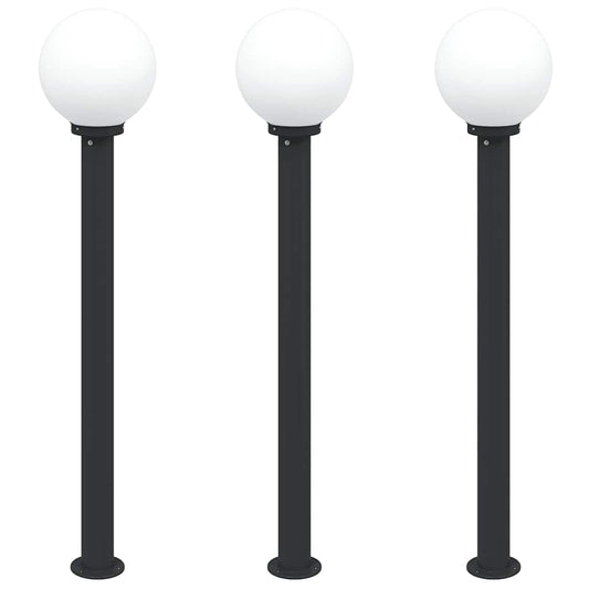 vidaXL Bollard Lights 3 pcs 120 cm Black IP44