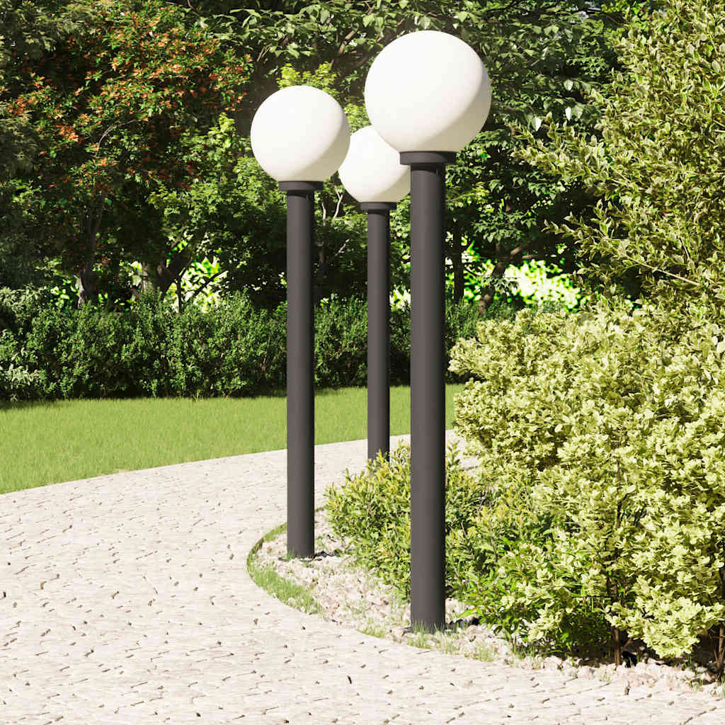 vidaXL Bollard Lights 3 pcs 120 cm Black IP44