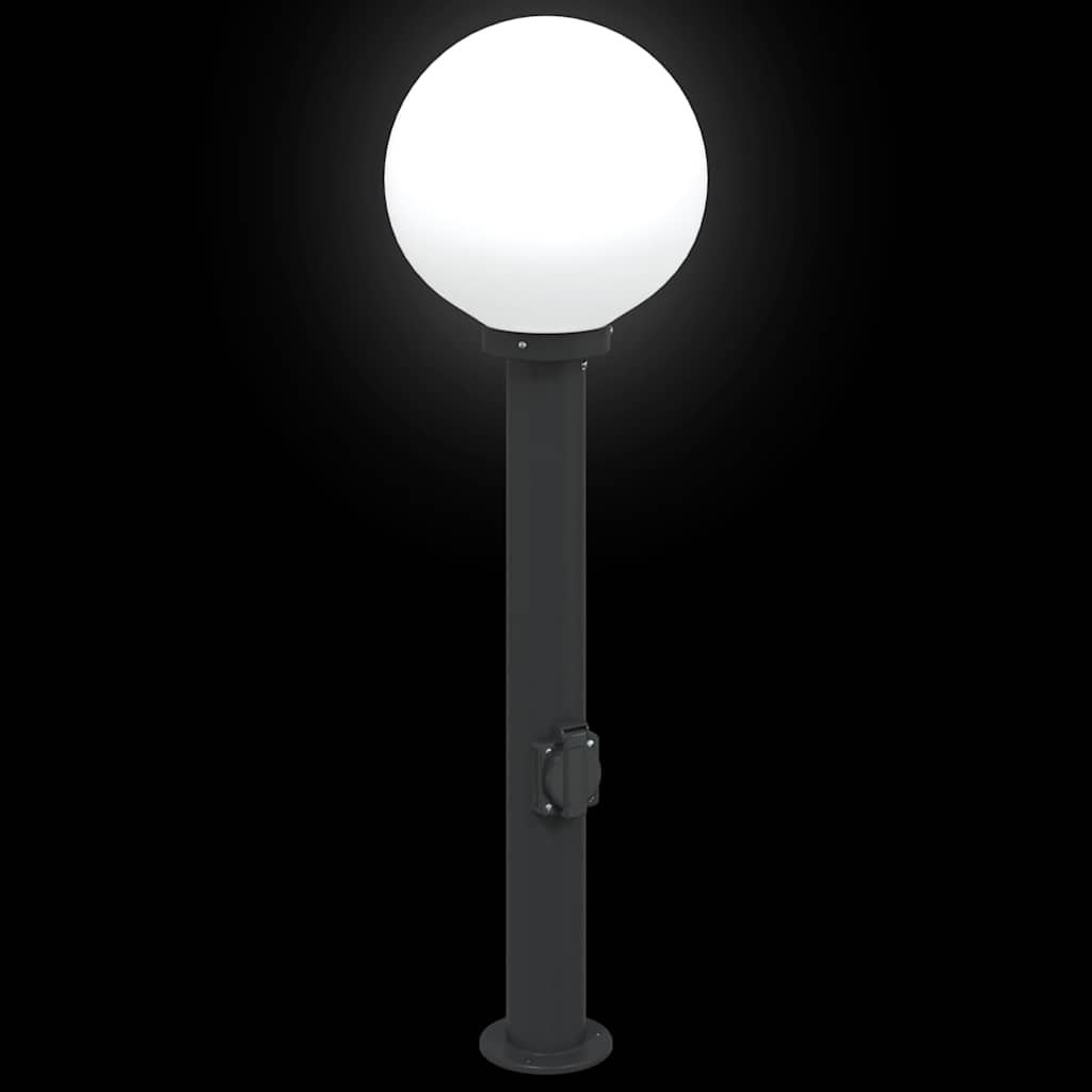 vidaXL Bollard Light with Outlet 80 cm Black IP44