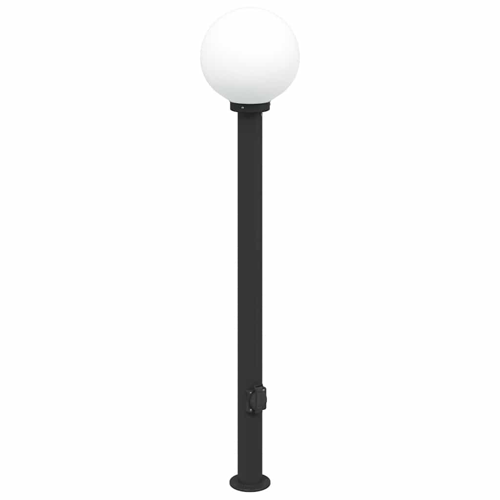 vidaXL Bollard Lights with Outlet 3 pcs 120 cm Black IP44