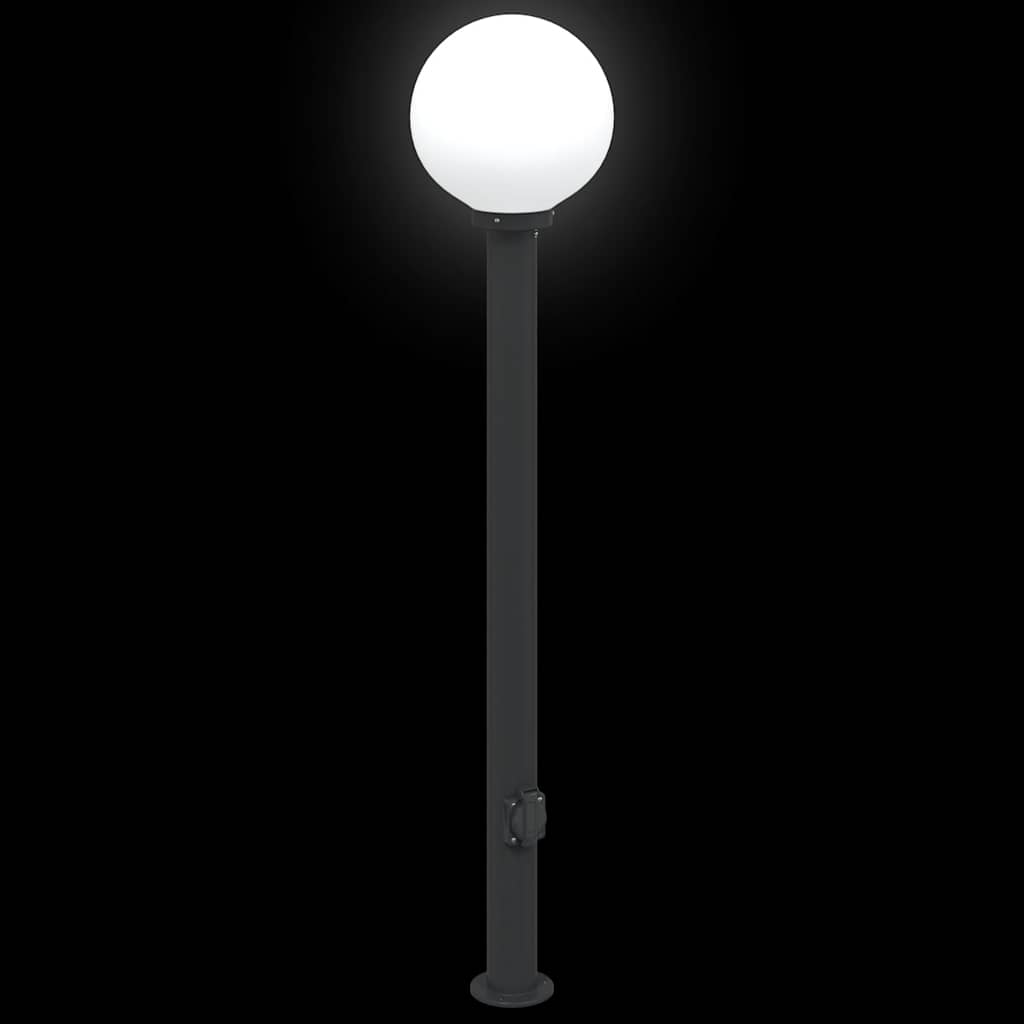 vidaXL Bollard Lights with Outlet 3 pcs 120 cm Black IP44