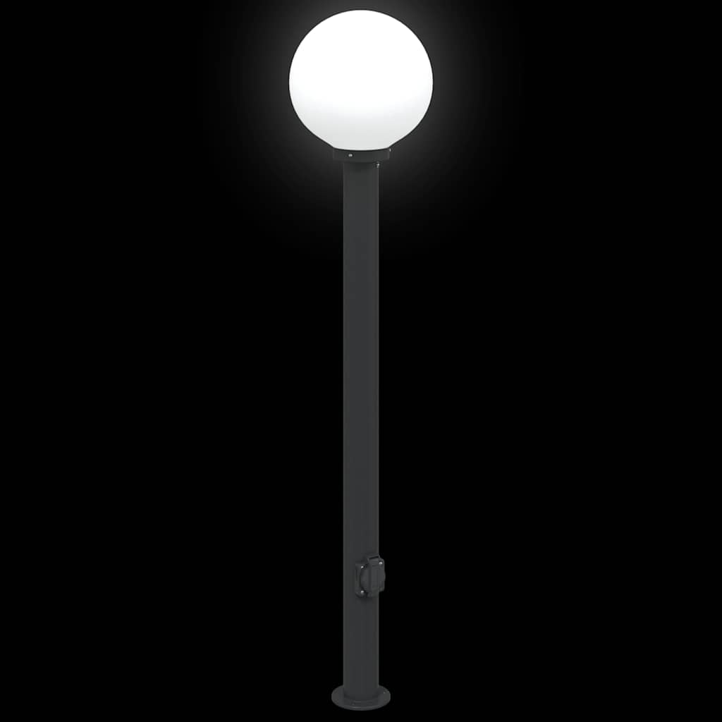 vidaXL Bollard Lights with Outlet 3 pcs 120 cm Black IP44
