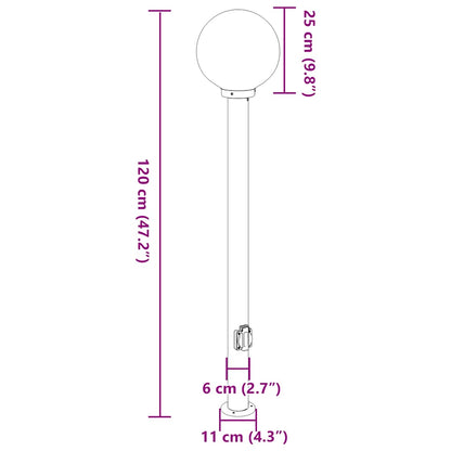 vidaXL Bollard Lights with Outlet 3 pcs 120 cm Black IP44