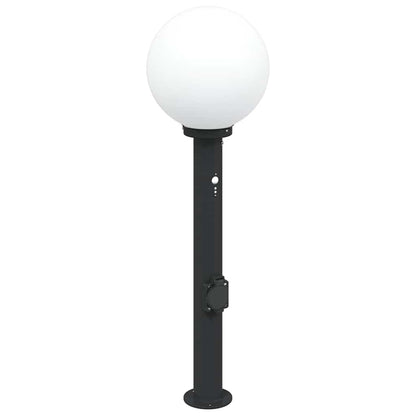 vidaXL Bollard Light with Sensor&Outlet 80 cm Black IP44