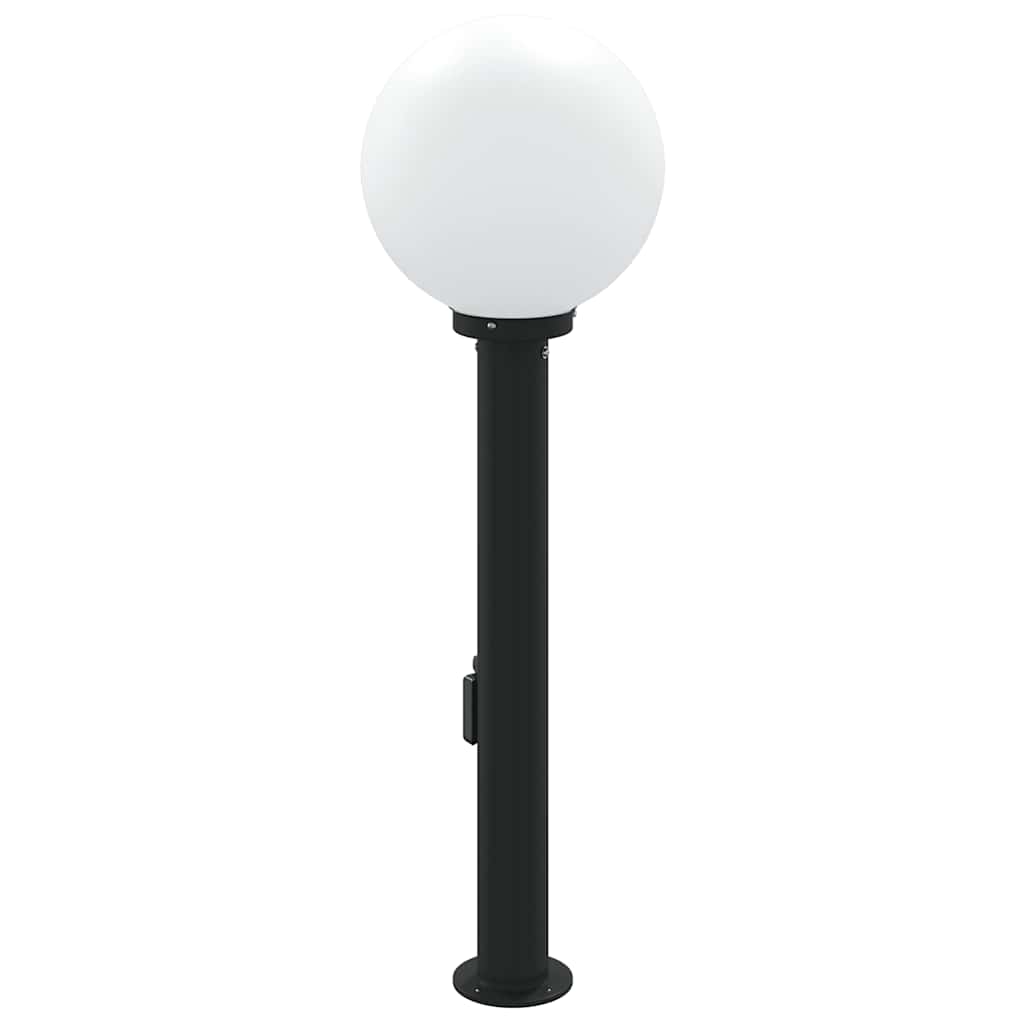 vidaXL Bollard Light with Sensor&Outlet 80 cm Black IP44