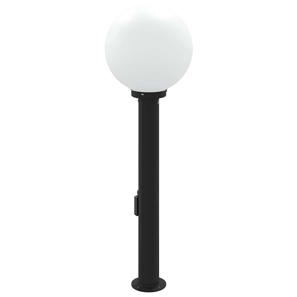 vidaXL Bollard Light with Sensor&Outlet 80 cm Black IP44