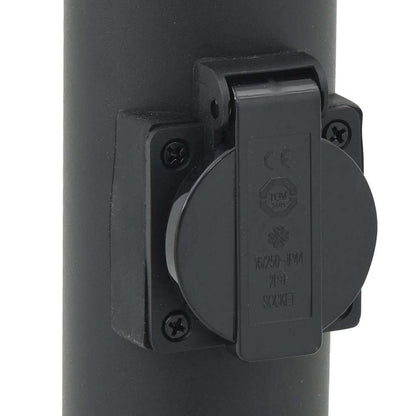 vidaXL Bollard Light with Sensor&Outlet 80 cm Black IP44