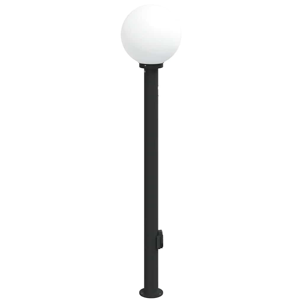 vidaXL Bollard Light with Sensor&Outlet 120 cm Black IP44