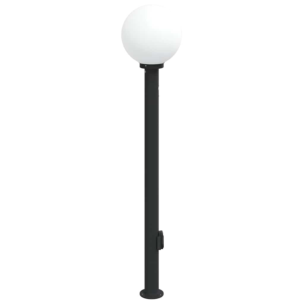 vidaXL Bollard Light with Sensor&Outlet 120 cm Black IP44