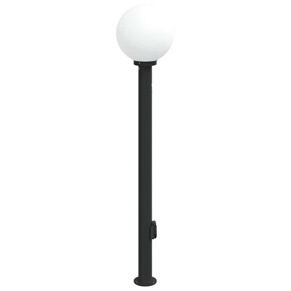 vidaXL Bollard Light with Sensor&Outlet 120 cm Black IP44
