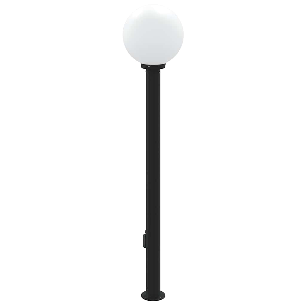 vidaXL Bollard Light with Sensor&Outlet 120 cm Black IP44