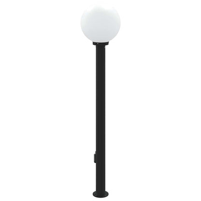 vidaXL Bollard Light with Sensor&Outlet 120 cm Black IP44