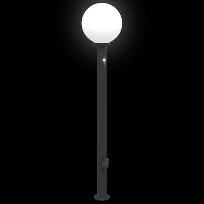 vidaXL Bollard Light with Sensor&Outlet 120 cm Black IP44