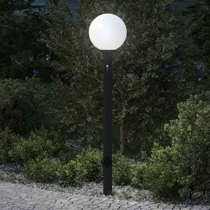 vidaXL Bollard Light with Sensor&Outlet 120 cm Black IP44