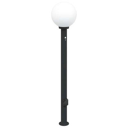 vidaXL Bollard Lights with Sensor&Outlet 3 pcs 120 cm Black IP44