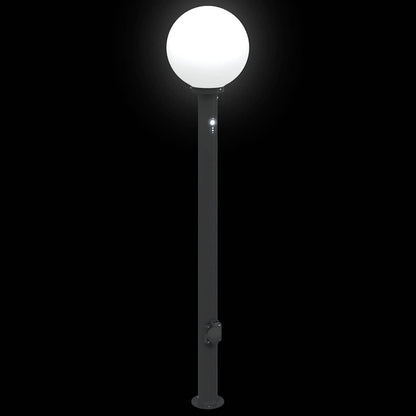 vidaXL Bollard Lights with Sensor&Outlet 3 pcs 120 cm Black IP44