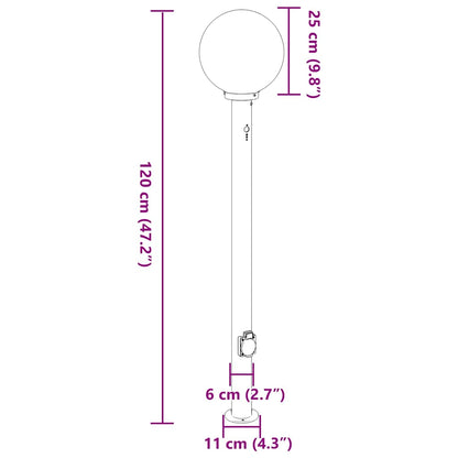 vidaXL Bollard Lights with Sensor&Outlet 3 pcs 120 cm Black IP44