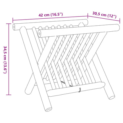 vidaXL Magazine Rack 42x30.5x34.5 cm Bamboo