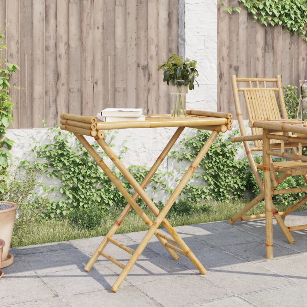 vidaXL Folding Tray Table 70.5x42.5x80 cm Bamboo