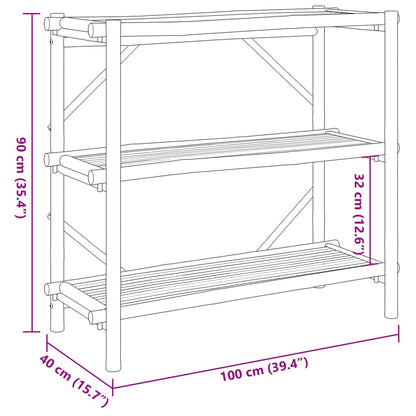 vidaXL 3-Layer Shelf 100x40x90 cm Bamboo