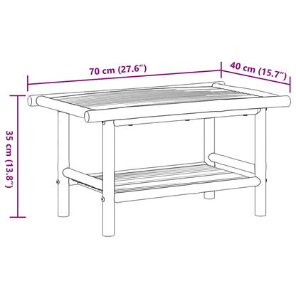 vidaXL Coffee Table 70x40x35 cm Bamboo