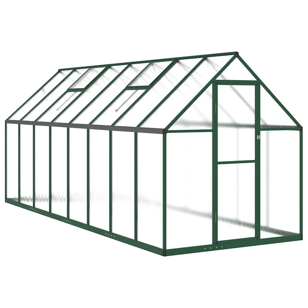 vidaXL Greenhouse with Base Frame Green 445x169x195 cm Aluminium