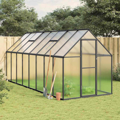 vidaXL Greenhouse with Base Frame Anthracite 445x169x195 cm Aluminium
