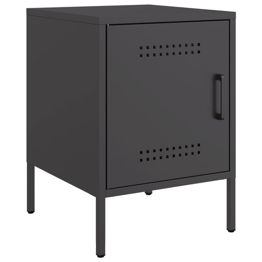 vidaXL Bedside Cabinet | Black | Steel | Small | Bedside Cabinet | Rectangular