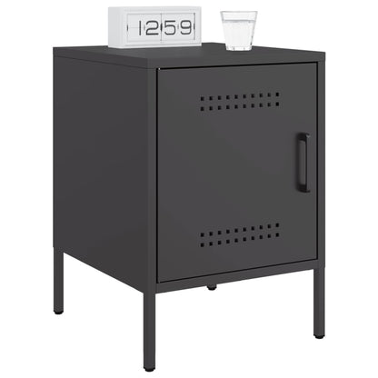 vidaXL Bedside Cabinet | Black | Steel | Small | Bedside Cabinet | Rectangular