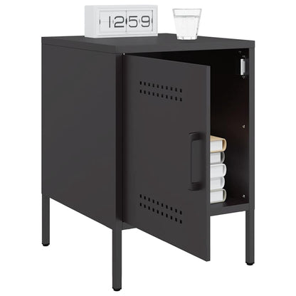 vidaXL Bedside Cabinet Black 36x39x50,5 cm Steel