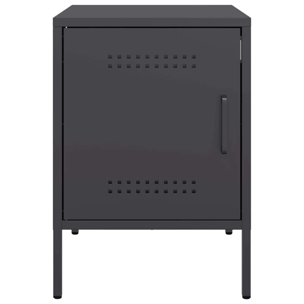 vidaXL Bedside Cabinet | Black | Steel | Small | Bedside Cabinet | Rectangular