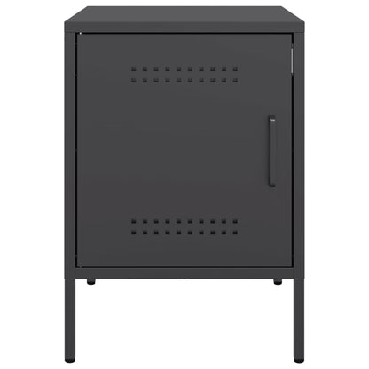 vidaXL Bedside Cabinet | Black | Steel | Small | Bedside Cabinet | Rectangular