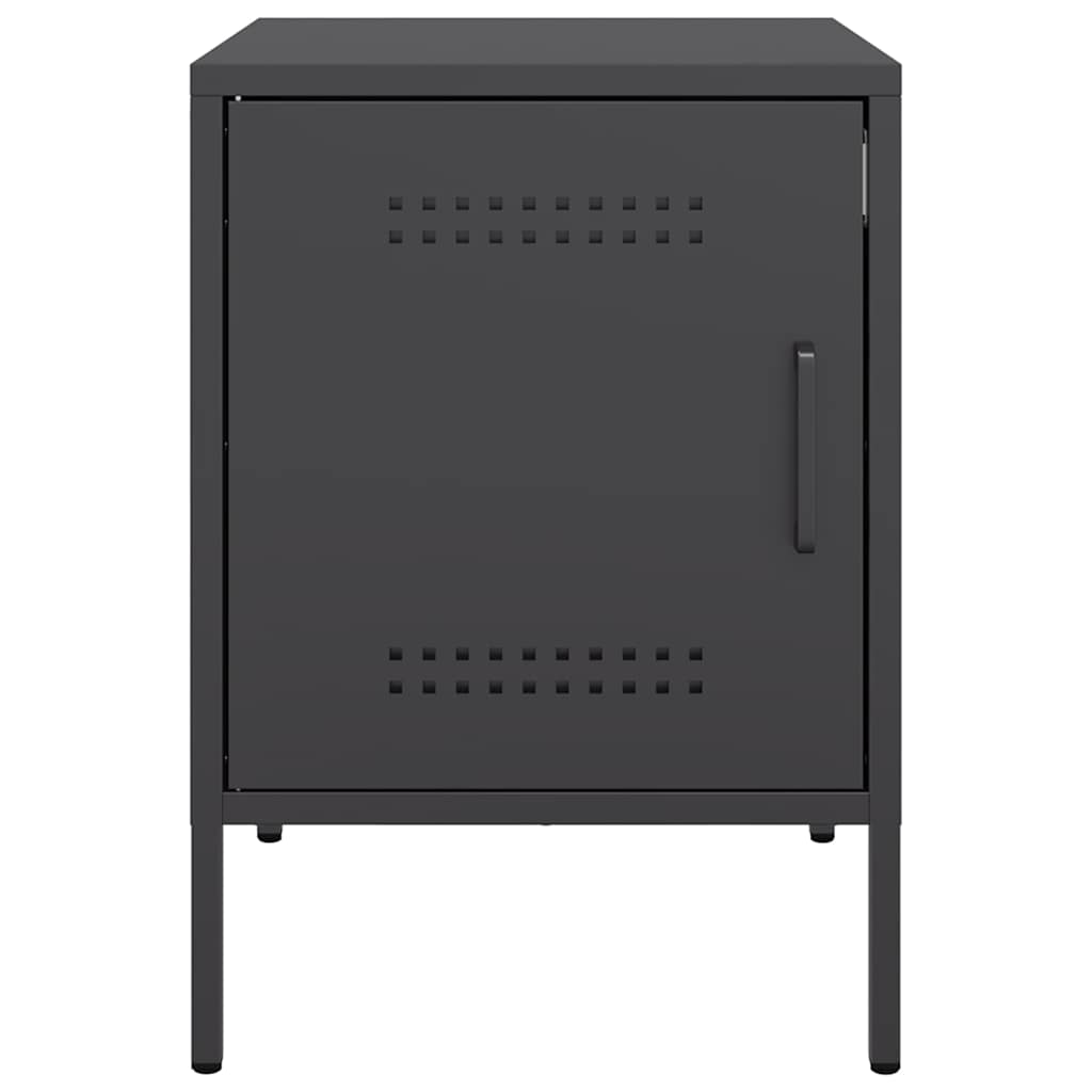 vidaXL Bedside Cabinet Black 36x39x50,5 cm Steel