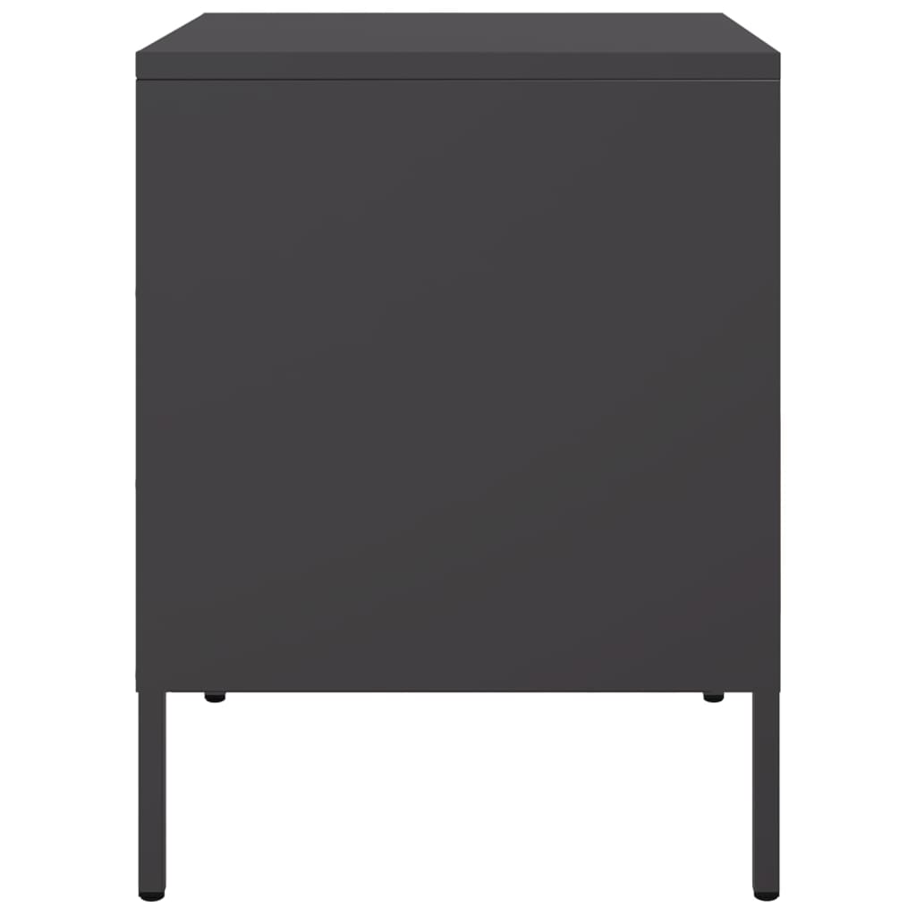 vidaXL Bedside Cabinet | Black | Steel | Small | Bedside Cabinet | Rectangular