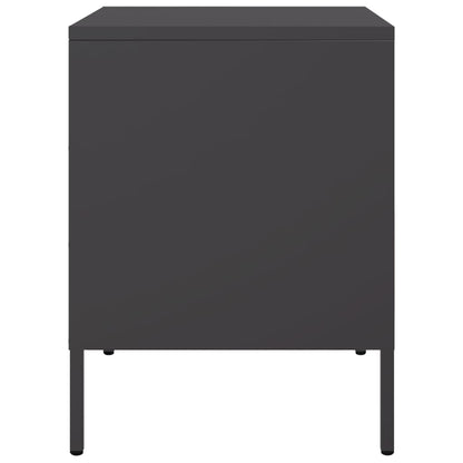 vidaXL Bedside Cabinet | Black | Steel | Small | Bedside Cabinet | Rectangular