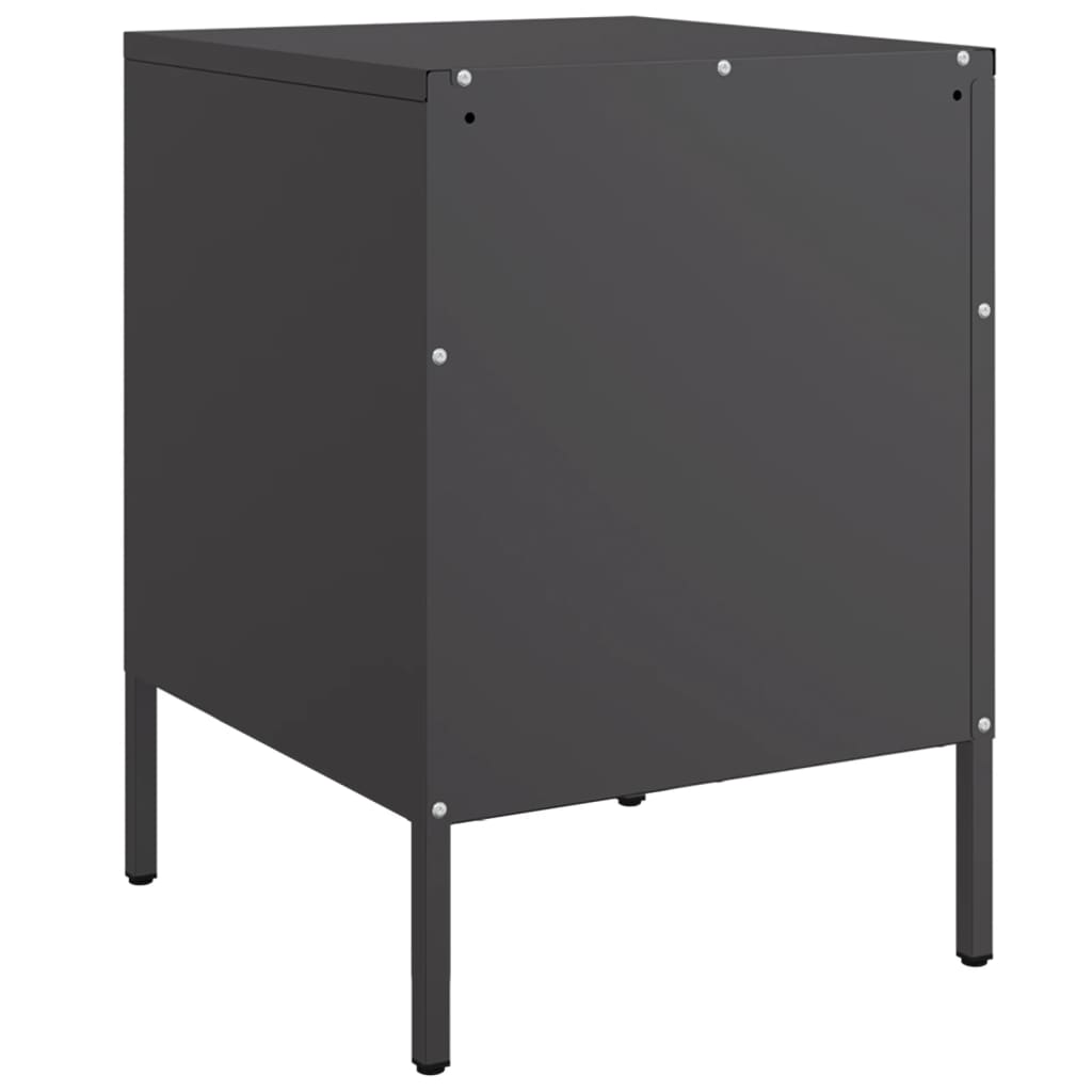 vidaXL Bedside Cabinet | Black | Steel | Small | Bedside Cabinet | Rectangular