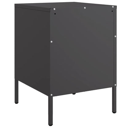 vidaXL Bedside Cabinet | Black | Steel | Small | Bedside Cabinet | Rectangular