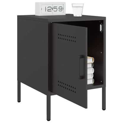 vidaXL Bedside Cabinets 2 pcs Black 36x39x50,5 cm Steel